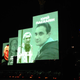The “Hundred Faces” illuminated on jumbotrons overlooking Independence Square. (Linda Kinstler)